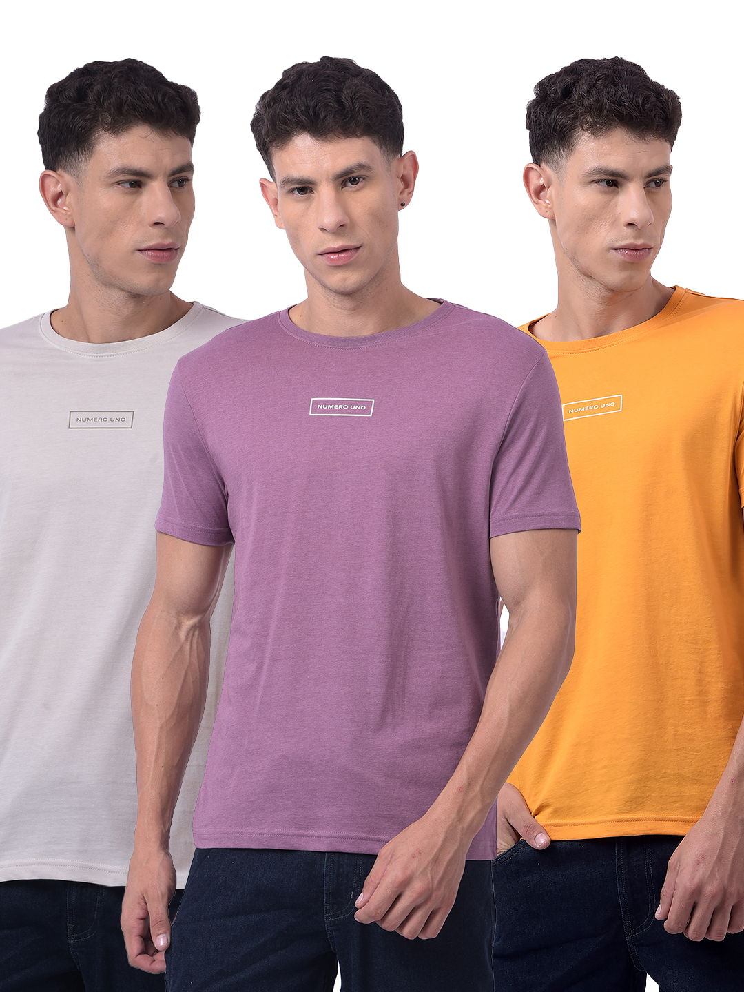 Numero Uno Men Round Neck Regular Fit Tripack 3 Tshirt